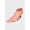 Pink high heel ankle boots