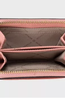 Leather wallet with gold logo