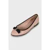 Leather ballet flats with bow