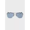 Blue sunglasses with a shaped pattern