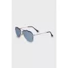 Blue sunglasses with a shaped pattern