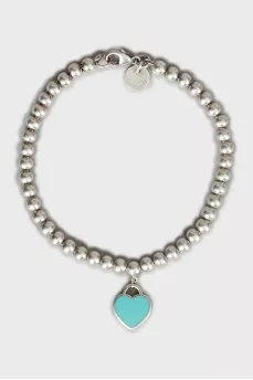 Silver bracelet with diamond