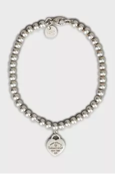 Silver bracelet with diamond