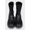 Black boots with text print