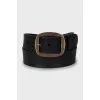 Men's leather belt with tag
