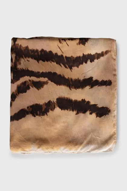 Animal print silk scarf