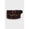 Men's wide belt with embossed leather