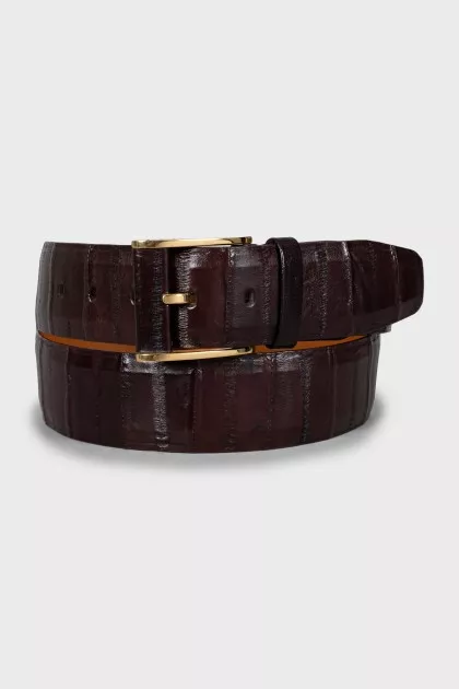 Men's wide belt with embossed leather