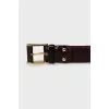 Men's wide belt with embossed leather