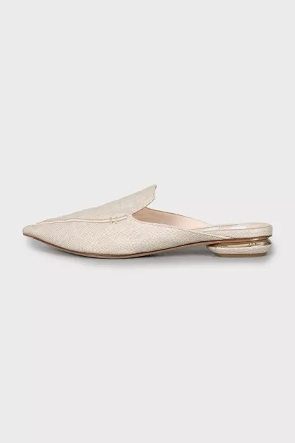 Woven straw mules