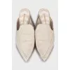 Woven straw mules