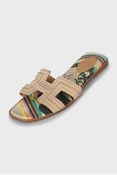 Oran slippers with silver decor