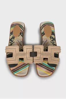 Oran slippers with silver decor