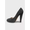 Suede wedge heel shoes