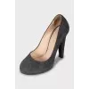 Suede wedge heel shoes