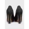 Suede wedge heel shoes