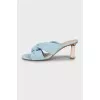 Blue suede sandals
