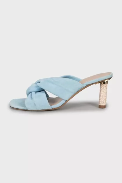 Blue suede sandals