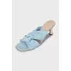 Blue suede sandals
