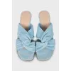 Blue suede sandals