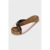 Textile flip-flops with woven soles