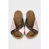 Textile flip-flops with woven soles