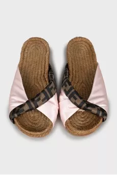 Textile flip-flops with woven soles
