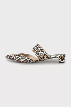 Animal print snake skin mules