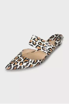 Animal print snake skin mules