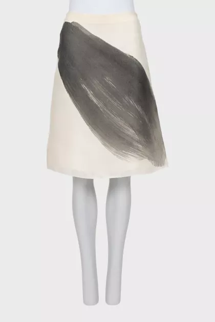 Silk skirt with print