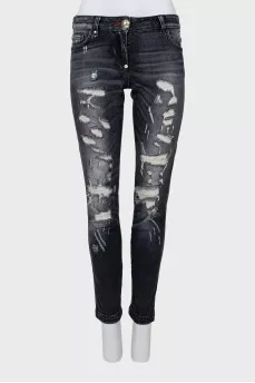 Black ripped skinny fit jeans