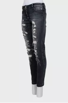 Black ripped skinny fit jeans
