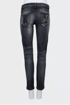 Black ripped skinny fit jeans