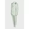 Patterned jacket and trousers suit