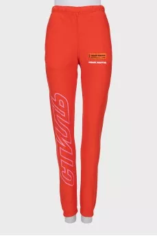 Sports pants with text print
