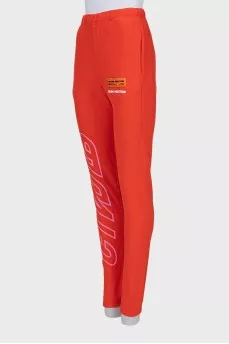 Sports pants with text print