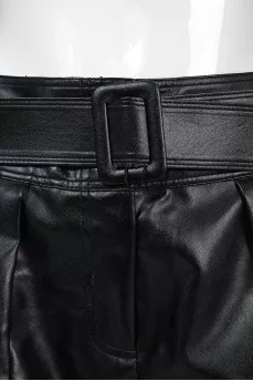 Wide black bermuda shorts