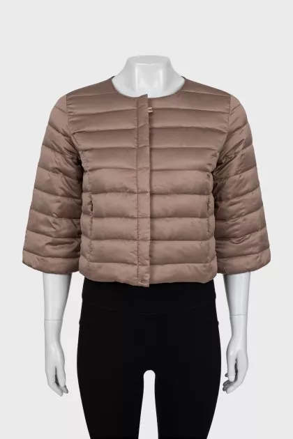 Cropped quilted jacket with zip