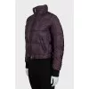 Purple down jacket with patch pockets