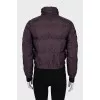 Purple down jacket with patch pockets