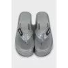 Silver wedge flip flops