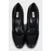 Black shoes with embossed leather