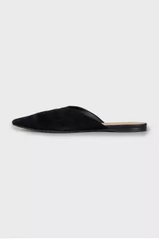 Suede Pointed Toe Mules