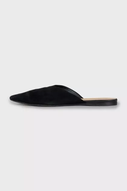 Suede Pointed Toe Mules