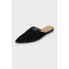 Suede Pointed Toe Mules