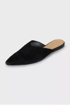 Suede Pointed Toe Mules