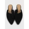 Suede Pointed Toe Mules