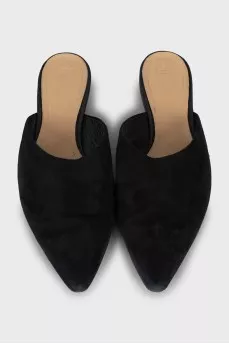 Suede Pointed Toe Mules
