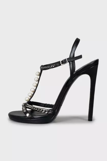 Decorated high heel sandals