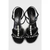 Decorated high heel sandals